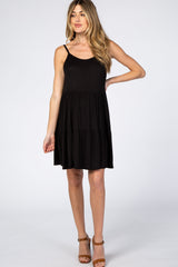 Black Tiered Maternity Tank Dress